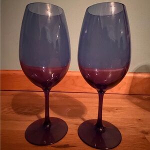 Pier 1 Imports Clarity Navy Blue Acrylic Wine Glass Set of 2